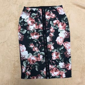 H&M Floral Midi Skirt Sz Small